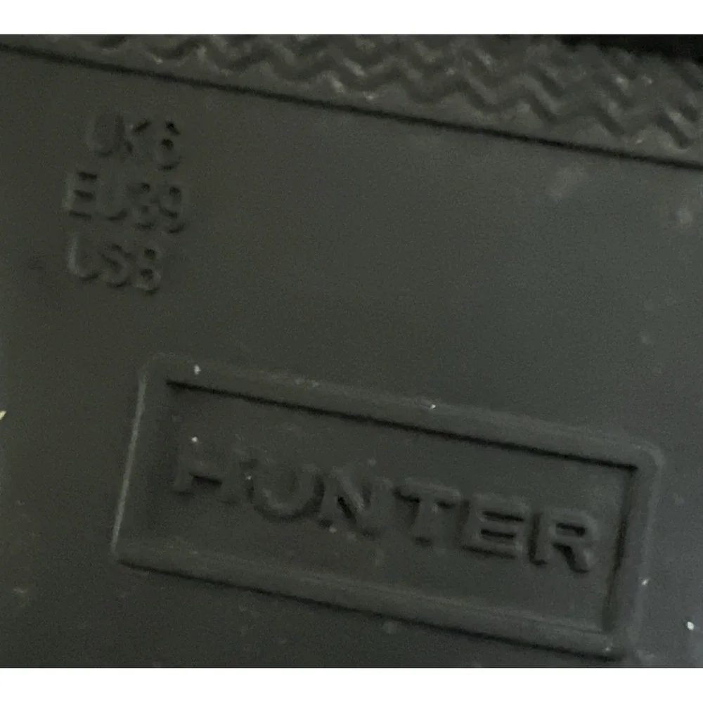 Hunter Original Tall Boots Adjustable Buckle Matte Black Women's Pull On Size 6